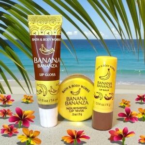 🍌BATH AND BODY WORKS🍌3-Piece Banana Bonanza Lip Care Trio/NWT